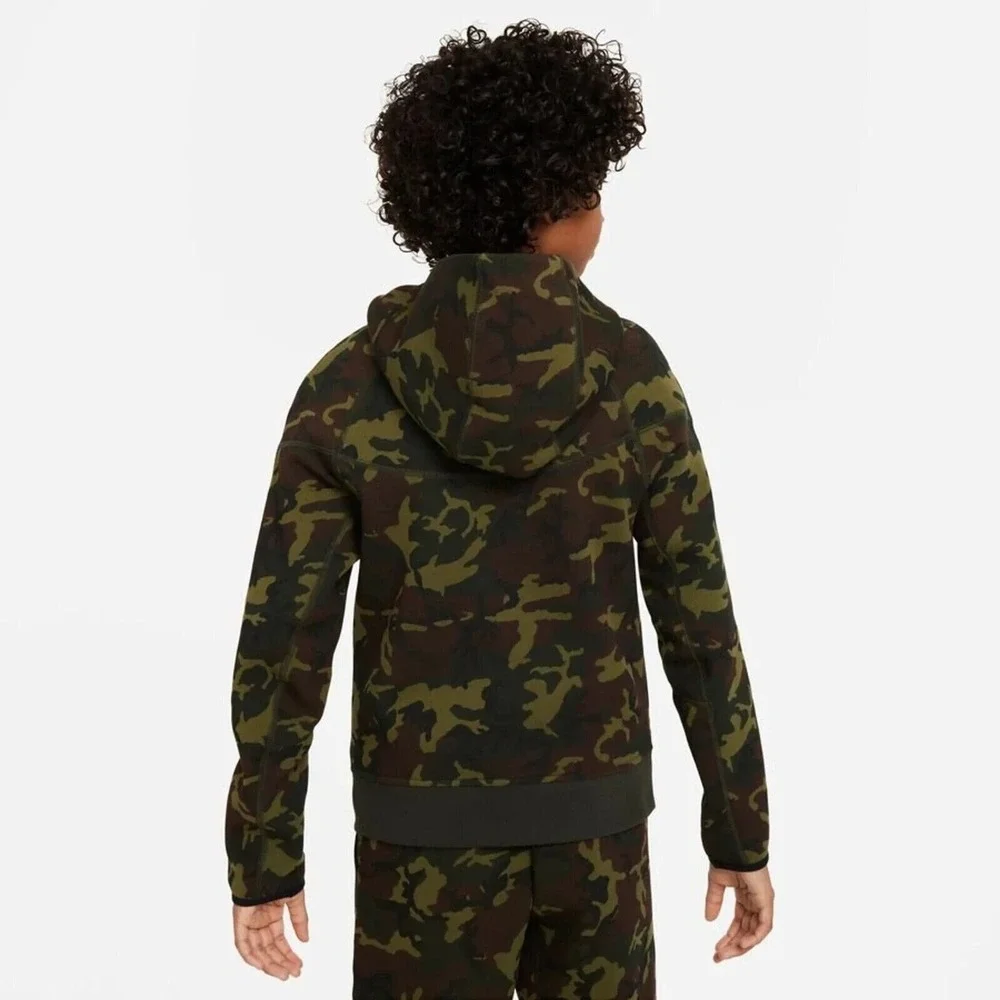 Nike Tech Fleece Sz Small (Boys') Camo Full-Zip Tracksuit FN9120 010/FN9118 010